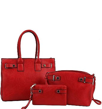 3 IN 1 SATCHEL CROSSBODY AND CLUTCH SET