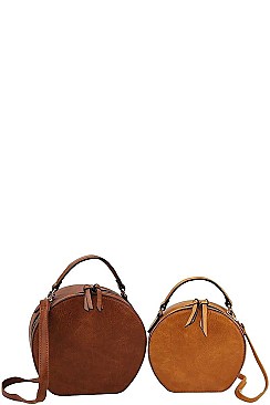2 IN 1 TAMBOURINE SHAPED SHOULDER BAG SET