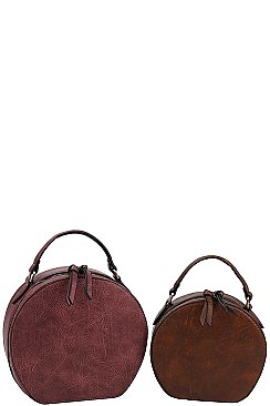 2 IN 1 TAMBOURINE SHAPED SHOULDER BAG SET
