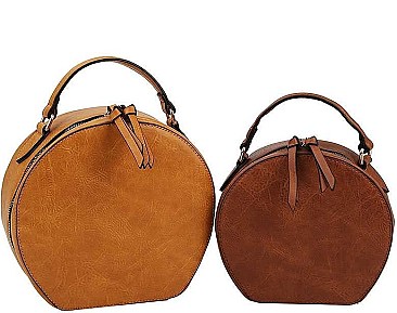 2 IN 1 TAMBOURINE SHAPED SHOULDER BAG SET
