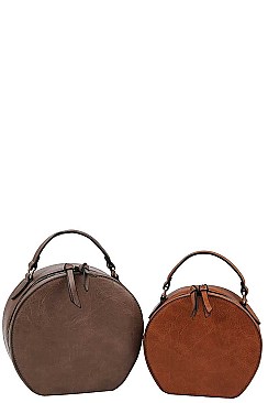 2 IN 1 TAMBOURINE SHAPED SHOULDER BAG SET