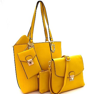 Textured 5 in 1 Classy Tote Value SET MH-MC0035W