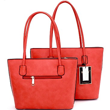 MD038W-LP Bow Accent 3 in 1 Twin Tote SET with Wallet