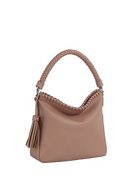Braided Top Handle Shoulder Bag