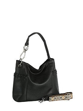 Hook Top Handle Shoulder Bag with Guitar Strap