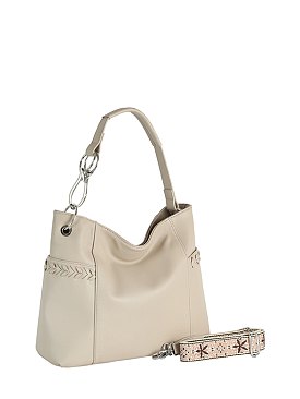 Hook Top Handle Shoulder Bag with Guitar Strap