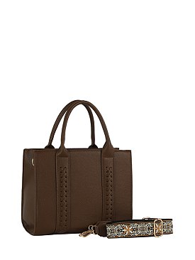 Calin Weaving Detailed Satchel