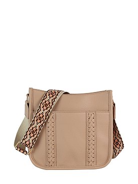 Weaving Detail Guitar Strap Crossbody Bag