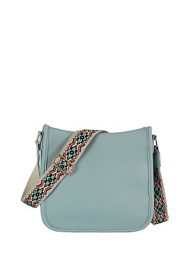Weaving Detail Guitar Strap Crossbody Bag