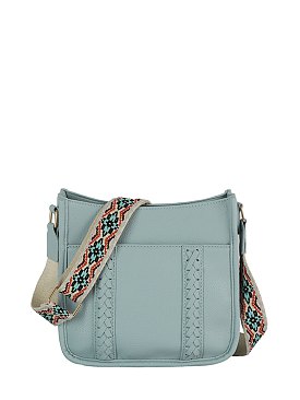 Weaving Detail Guitar Strap Crossbody Bag