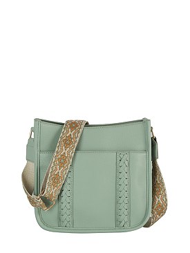 Weaving Detail Guitar Strap Crossbody Bag