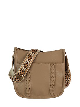 Weaving Detail Guitar Strap Crossbody Bag