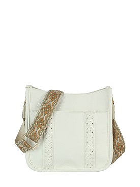 Weaving Detail Guitar Strap Crossbody Bag