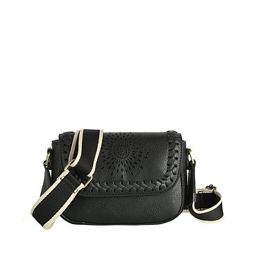 Laser Cut Printed Flap Crossbody Bag