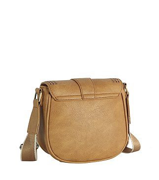 Laser Cut Printed Buckle Flap Crossbody Bag