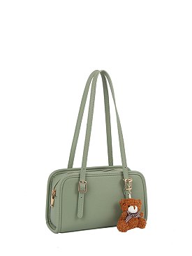 Bag Charm Buckle Top Handle Boston Bag