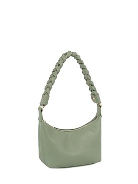 Braided Handle Bucket Shoulder Bag