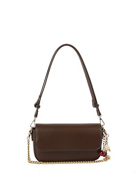 Cherry Bag Charm Flap Shoulder Bag