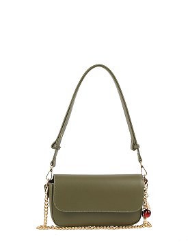 Cherry Bag Charm Flap Shoulder Bag