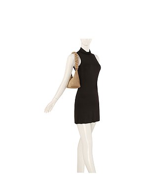 Braided Handle Suede Shoulder Bag