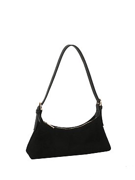 Faux Suede Shoulder Bag