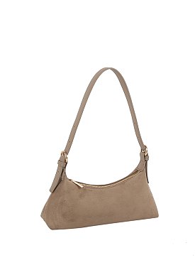 Faux Suede Shoulder Bag