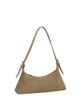 Faux Suede Shoulder Bag