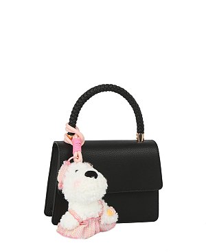 Bag Charm Braided Top Handle Flap Satchel