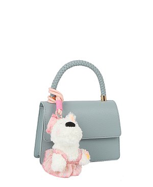 Bag Charm Braided Top Handle Flap Satchel