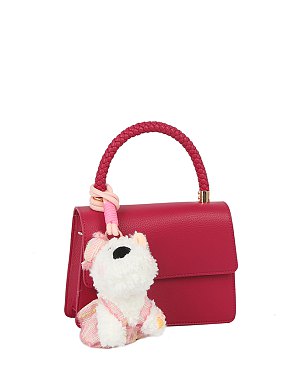 Bag Charm Braided Top Handle Flap Satchel