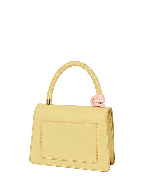 Bag Charm Braided Top Handle Flap Satchel