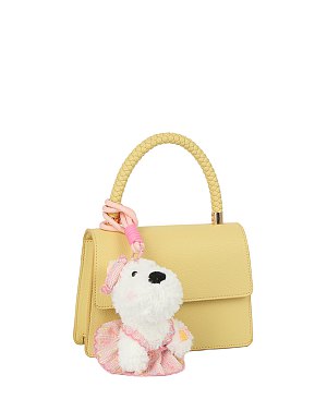 Bag Charm Braided Top Handle Flap Satchel