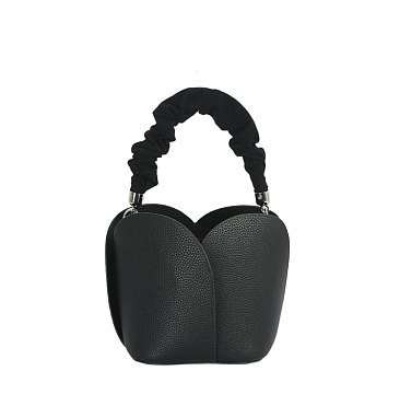 Ruched Top Handle Bucket Satchel