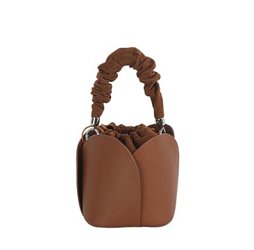 Ruched Top Handle Bucket Satchel