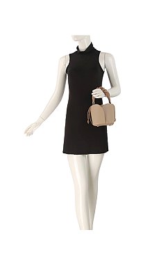 Ruched Top Handle Bucket Satchel