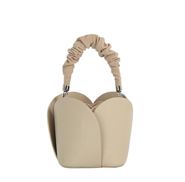 Ruched Top Handle Bucket Satchel