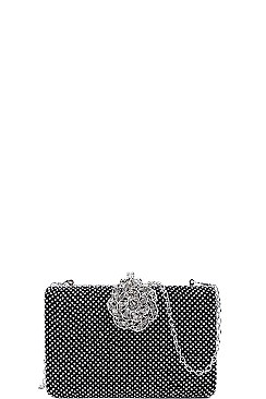 DESIGNER MULTI RHINESTONE STURUCTURED CLUTCH WITH CHAIN