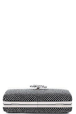 DESIGNER MULTI RHINESTONE STURUCTURED CLUTCH WITH CHAIN