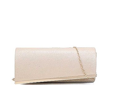 STYLISH ASYMMETRICAL FLAP PARTY CLUTCH WITH CHAIN