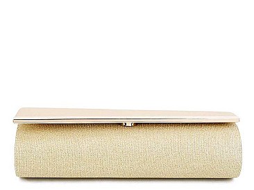 STYLISH ASYMMETRICAL FLAP PARTY CLUTCH WITH CHAIN