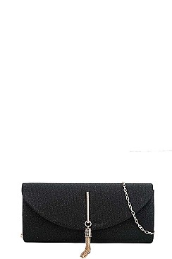 DESIGNER SILKY CHAIN TASSEL CLUTCH