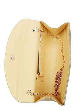 DESIGNER CHIC SILKY CHAIN TASSEL CLUTCH WITH CHAIN