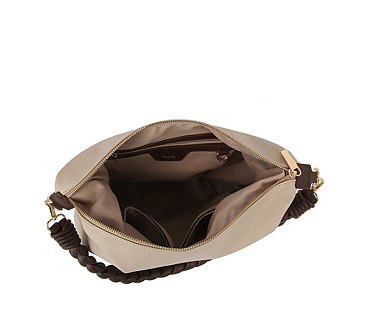 Bag Charm Braided Handle Shoulder Bag