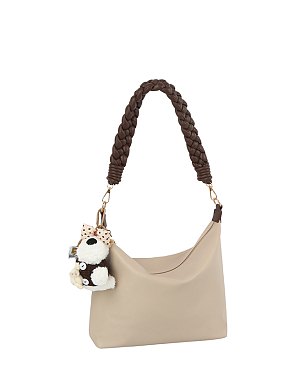 Bag Charm Braided Handle Shoulder Bag