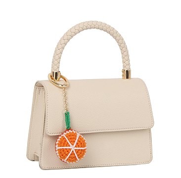 Weaved Top Handle Satchel