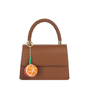 Weaved Top Handle Satchel