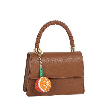 Weaved Top Handle Satchel