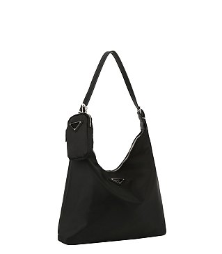 2-in-1 Daily Nylon Hobo Shoulder Bag With Matching Mini Pouch