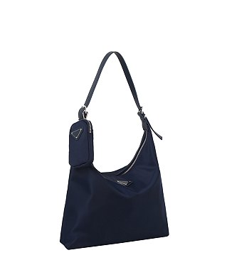 2-in-1 Daily Nylon Hobo Shoulder Bag With Matching Mini Pouch