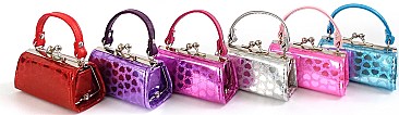 PACK OF 12 PCS ASSORTED COLOR DESIGNER MINI COIN PURSE